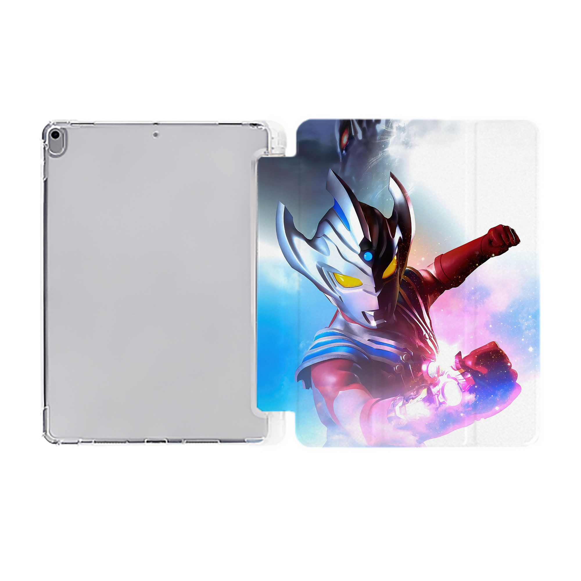 （画像用） ウルトラマン Ultraman IPad ケース ペン収納付き 三つ折りスタンド PUレザー×シリコン 対応機種9.5/10.5/10.9インチ